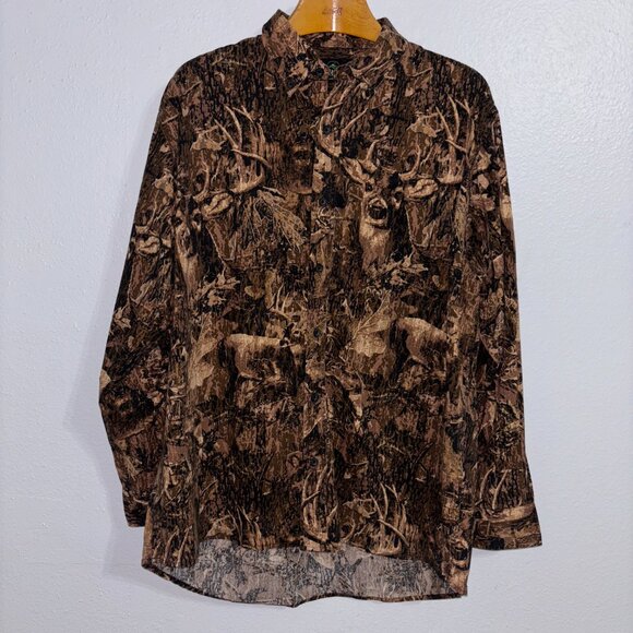 RedHead Camo Hunting Shirt Men’s XL Long Sleeve Deer Pattern Cotton Outdoors - Picture 2 of 10